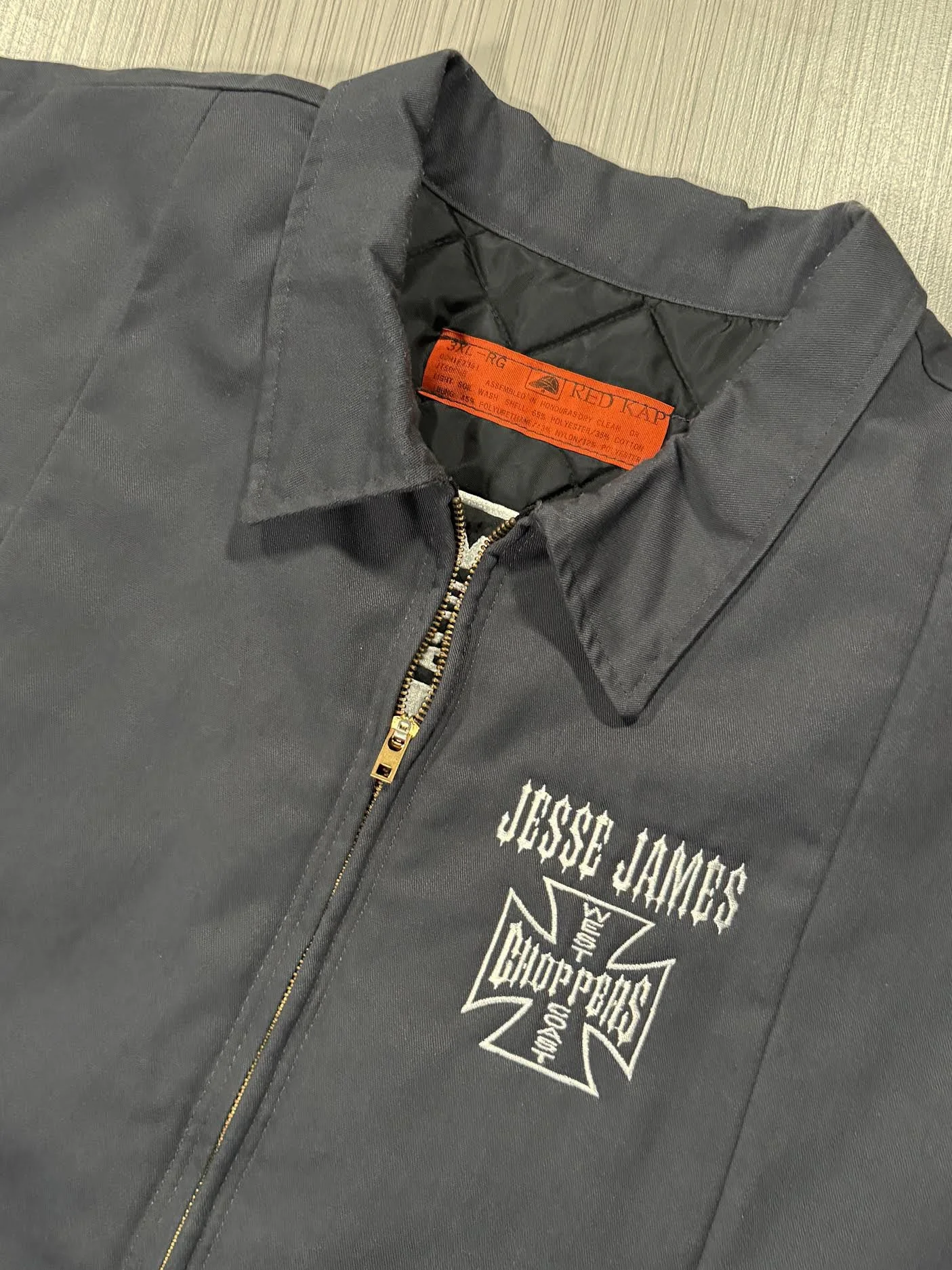 Vintage Red Kap West Coast Choppers Jesse James Grey Work Jacket